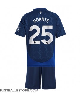 Günstige Manchester United Manuel Ugarte #25 Auswärts Trikotsatzt Kinder 2024-25 Kurzarm (+ Kurze Hosen)